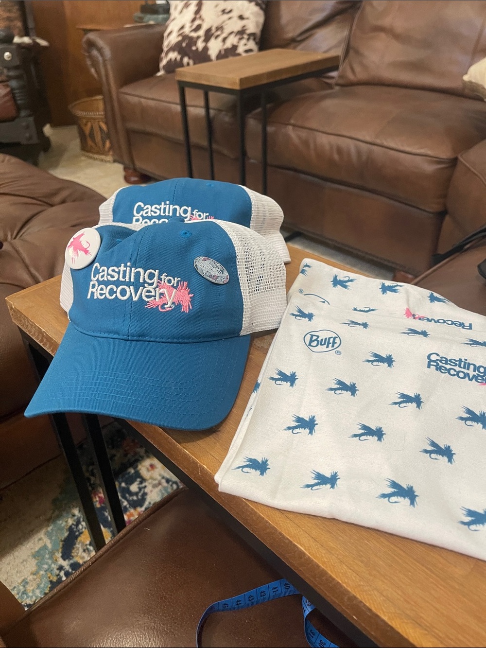 Women’s Blue Trucker Hats and Buff Set